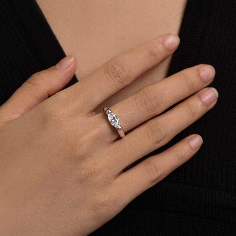 Silver Marquise-Cut Ring - Image 5