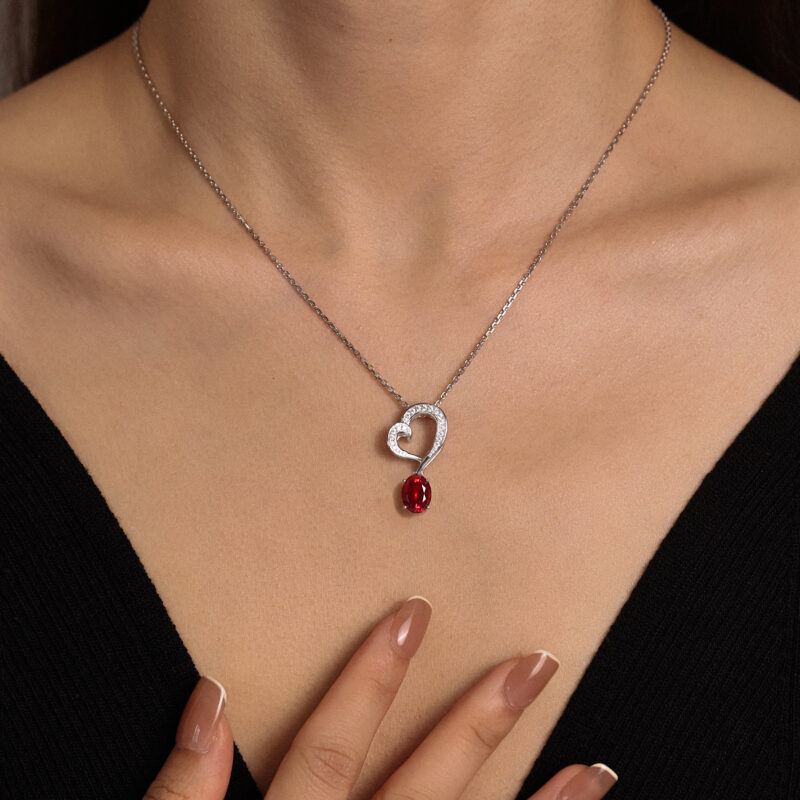 “Eternal Passion” Heart Ruby Necklace - Image 6