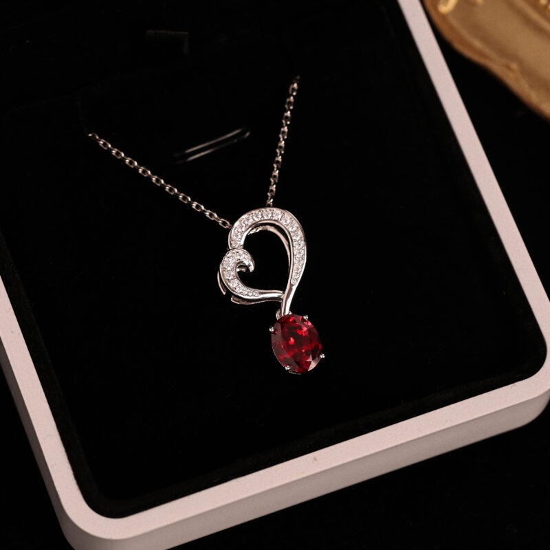 “Eternal Passion” Heart Ruby Necklace - Image 4