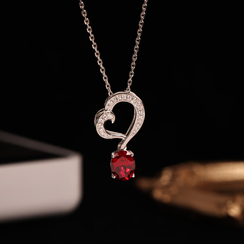 “Eternal Passion” Heart Ruby Necklace - Image 5