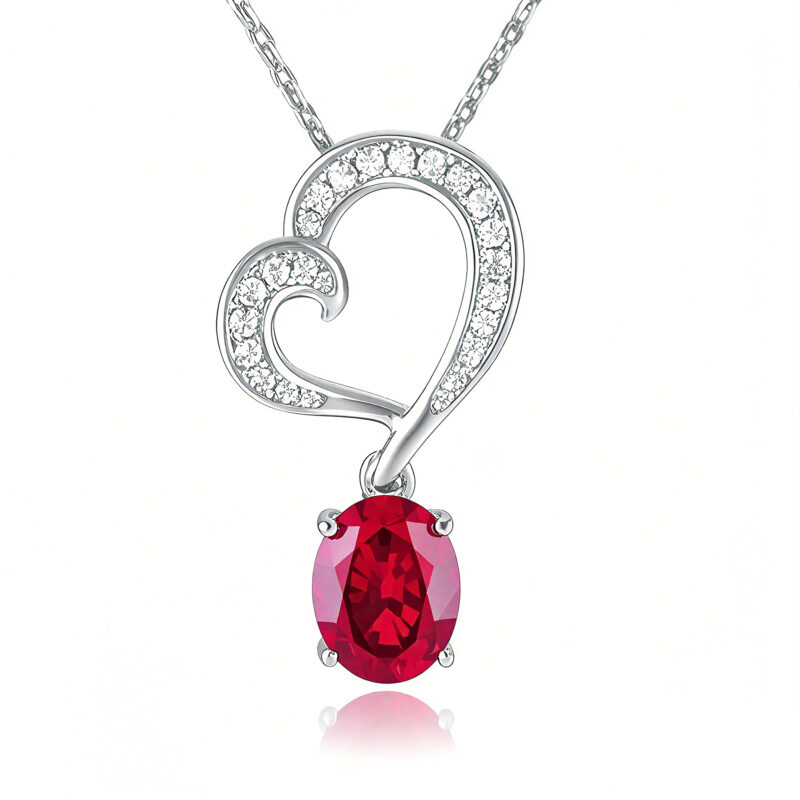 “Eternal Passion” Heart Ruby Necklace