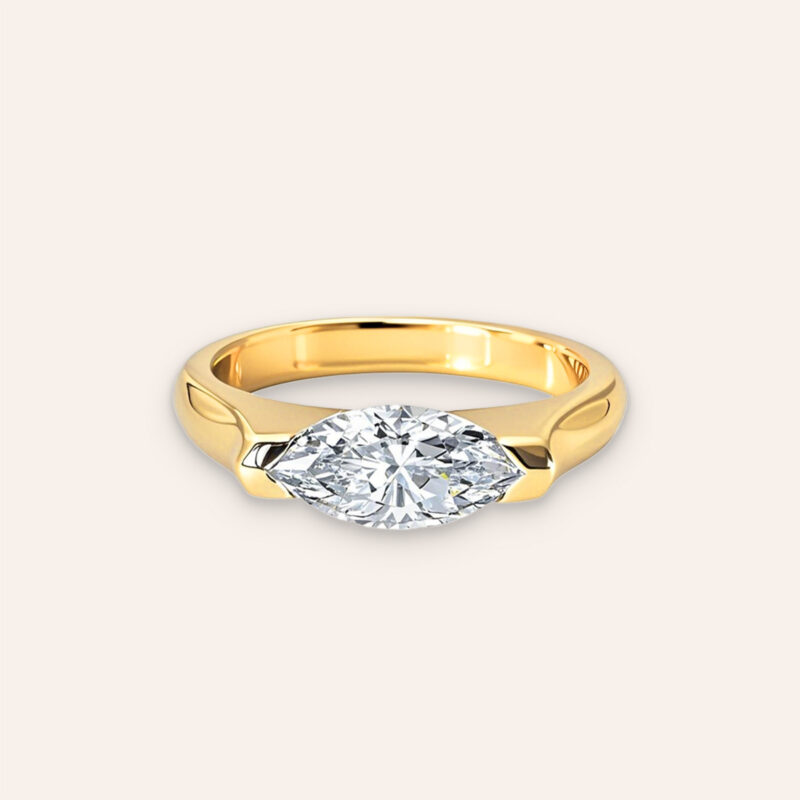 Gold Marquise-Cut Ring