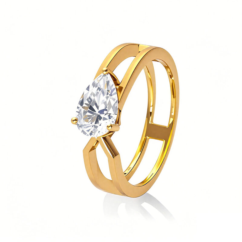 Dew of Dawn Gold Moissanite Ring