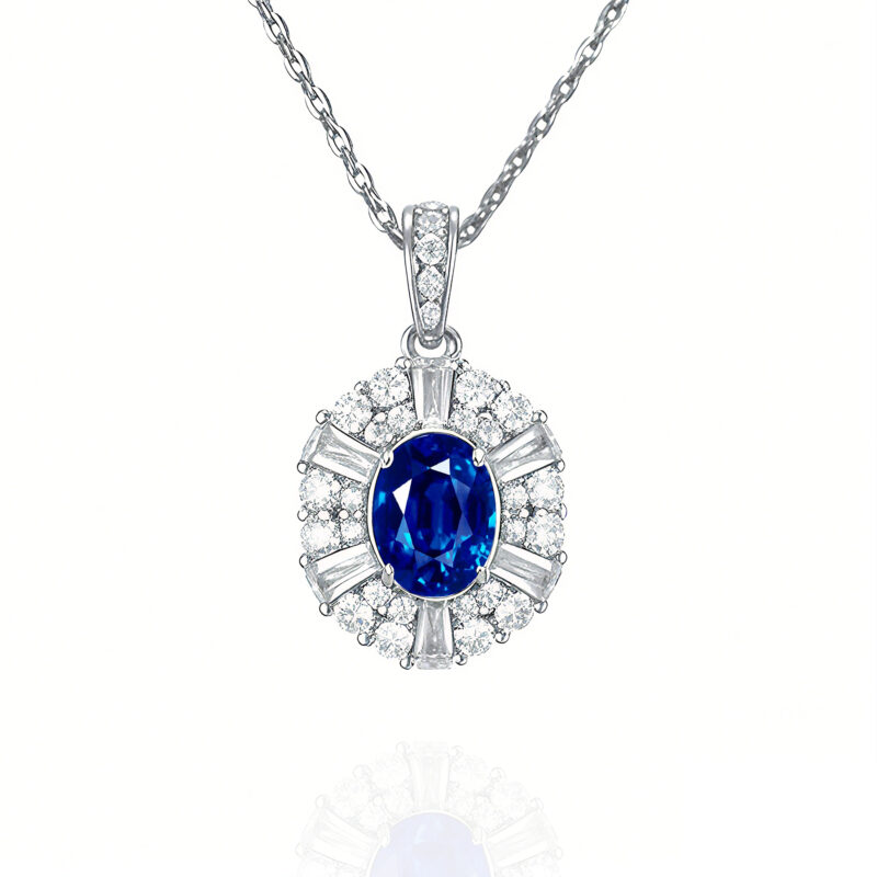 Blue Sapphire Pendant Necklace