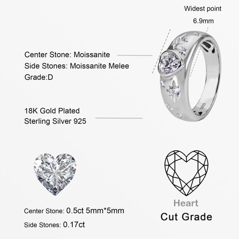 Celestial Shooting Star Moissanite Ring - Image 2