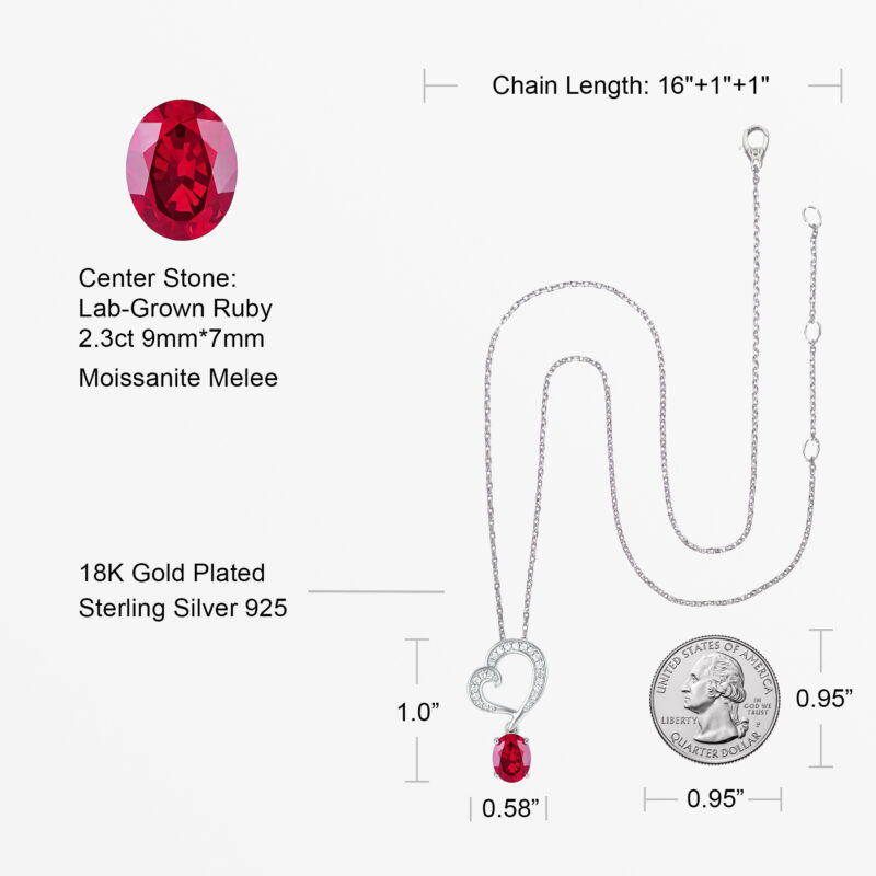 “Eternal Passion” Heart Ruby Necklace - Image 2