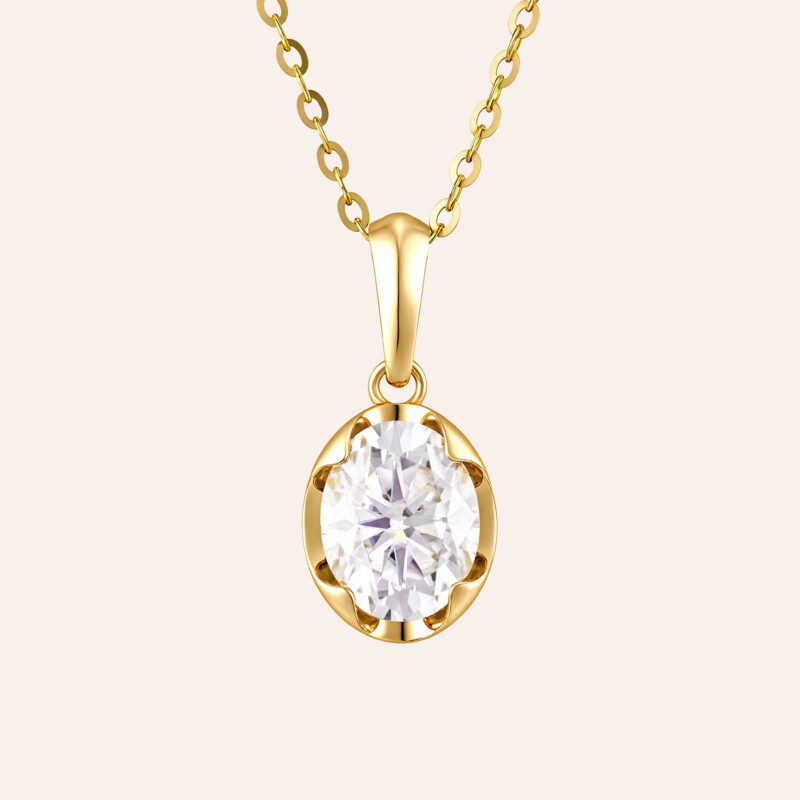 Oval Moissanite Necklace
