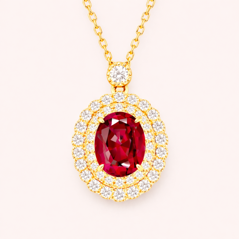 Ruby Silver Necklace