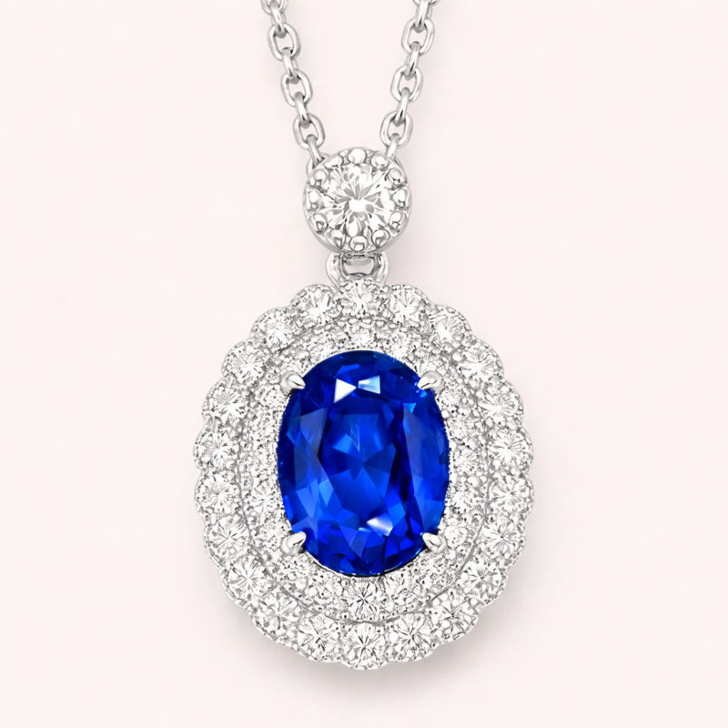 Sapphire Silver Necklace